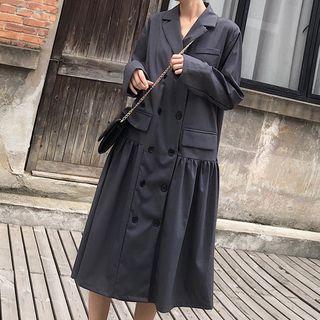 Long-sleeve Midi Buttoned Dress