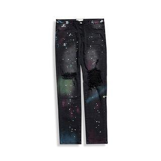 Distressed Splatter Print Jeans