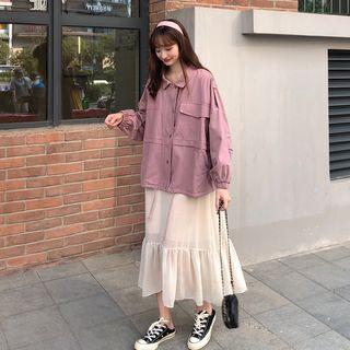 Oversized Cargo Jacket / Ruffled Midi Dress / Hoodie