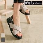 Cross-strap Sling-back Sandals