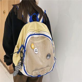 Set: Mesh Panel Backpack + Bag Charm