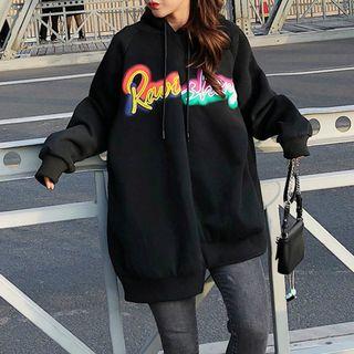 Asymmetrical Lettering Hoodie