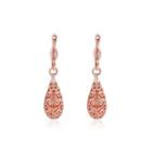 Elegant Plated Rose Gold Water Drop Earrings  - One Size