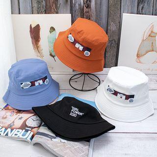 Comic Print Applique Bucket Hat