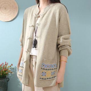 Frog-button Knit Jacket