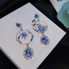 Star Dangle Earring 1 Pair - Blue - One Size
