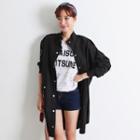 High-neck Snap-button Jacket