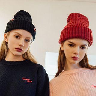 Heart Embroidered Beanie
