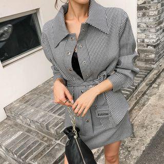 Shepherd-check A-line Miniskirt