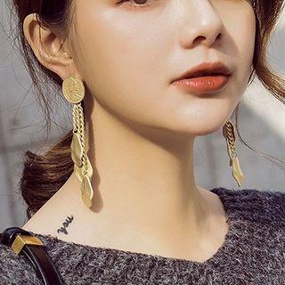 Coin Fringed Drop Earring As Shown In Figure - One Size