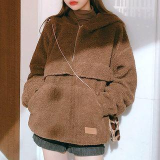 Hooded Zip-front Fleece Top