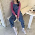 Butterfly Denim Dungaree Pants