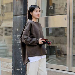 Dip-back Fleece-lined Sweatshirt