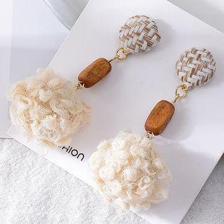 Pom Pom Drop Earring 1 Pair - Stud Earring - As Shown In Figure - One Size