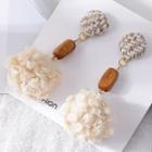 Pom Pom Drop Earring 1 Pair - Stud Earring - As Shown In Figure - One Size