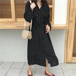 Polka-dot Maxi Dress Black - One Size