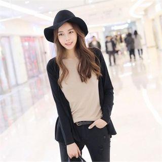 Open-front Dip-back Flare Cardigan