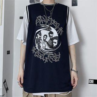 Mock Two Piece Print Top