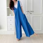 Sleeveless Linen Blend Wide-leg Jumpsuit