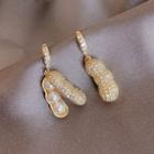 Peanut Faux Pearl Alloy Dangle Earring 1 Pair - Gold - One Size