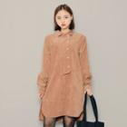 Half-placket Corduroy Shirtdress