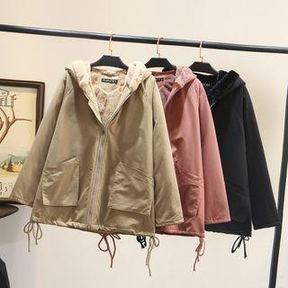 Fluffy-lined Hooded Zip Jacket