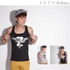 Printed Tank Top Black - One Size