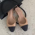 Toe-cap Sheepskin Slingback Flats