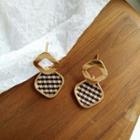 Plaid Fabric Square Dangle Earring 1 Pair - Earring - One Size