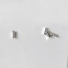 Non-matching 925 Sterling Silver Bar Earring Silver - One Size