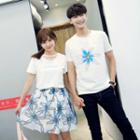 Couple Matching T-shirt / Set: Top + Printed Skirt