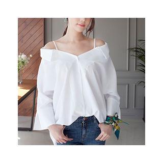 Off-shoulder Loose-fit Shirt