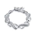 Fashion White Dragon Bracelet Silver - One Size