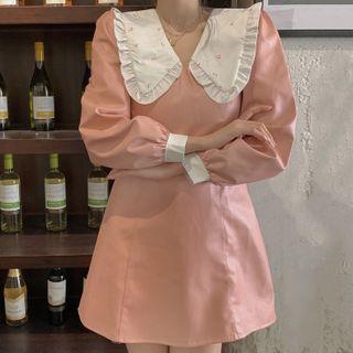 Contrast Collar Mini A-line Dress