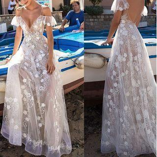 Cold-shoulder Lace Sheath Evening Gown