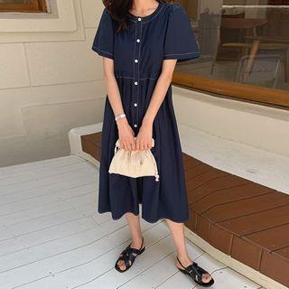 Stitch-trim Shirtdress