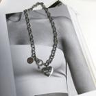 Heart Alloy Necklace 1 Pc - Necklace - Silver - One Size