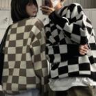 Couple Matching Two-tone Checkered Sweater