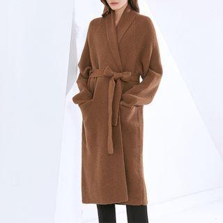 Collared Tie-waist Midi Cardigan