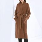Collared Tie-waist Midi Cardigan