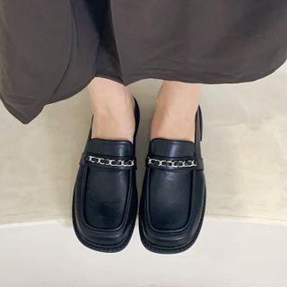Chain Strap Loafer Mules