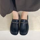 Chain Strap Loafer Mules