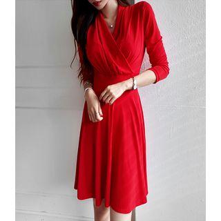V-neck Wrap-front Dress