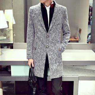 Linen-blend Lapel Coat