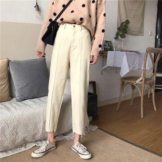 High-waist Cropped Straight-fit Jeans