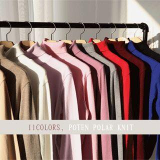 Turtle-neck Knit Top In 11 Colors