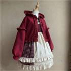 Frill Trim Hooded Cape
