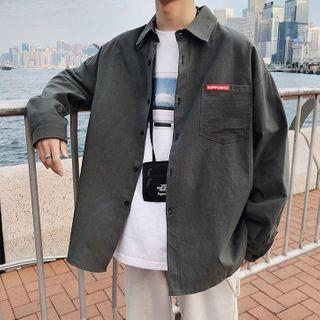 Long-sleeve Patched Shirt