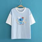 Planet Raglan-sleeve T-shirt
