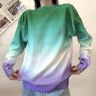 Long Sleeve Gradient Loose-fit Sweater